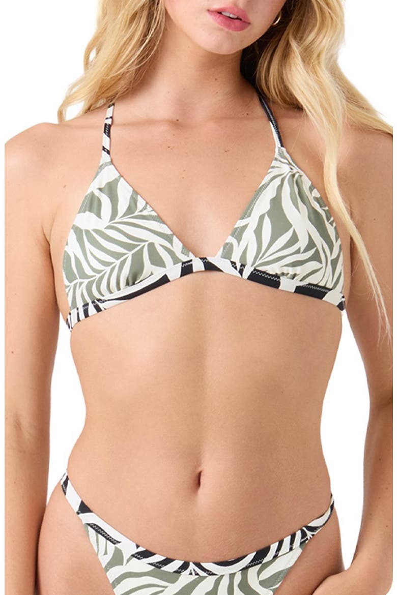 Surfer's Paradise Reversible Triangle Bikini Top, Main, color, BLACK COMBO