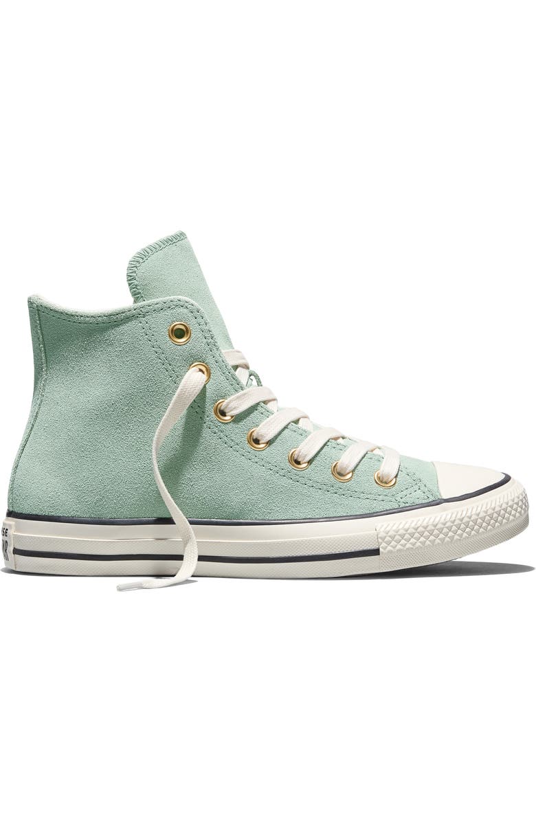 Converse Gender Inclusive Chuck Taylor All Star Suede High Top Sneaker, Alternate, color, Thyme Again/ Egret/ Black