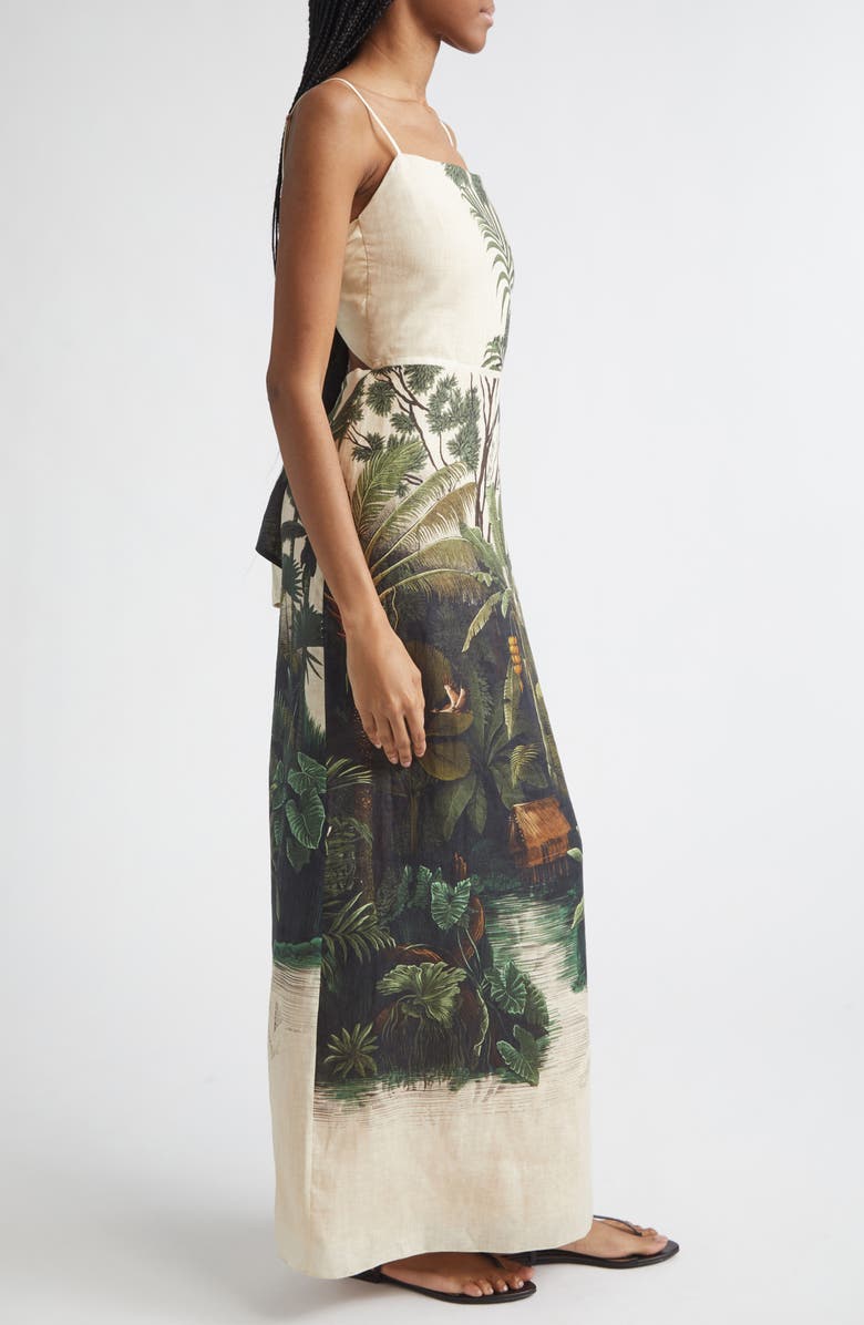 Johanna Ortiz Andean Mythology Maxi Dress, Alternate, color, Ecru / Green