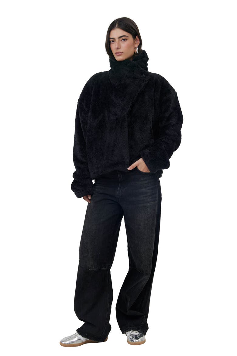 The Button-Up Fleece Cozy Coat, Main, color, Black