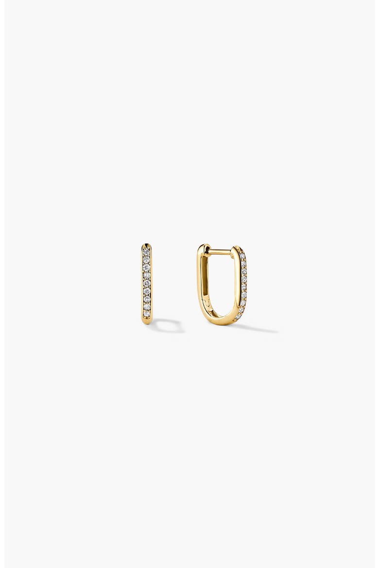 Pavé Diamond Huggie U Hoops, Main, color, Yellow Gold