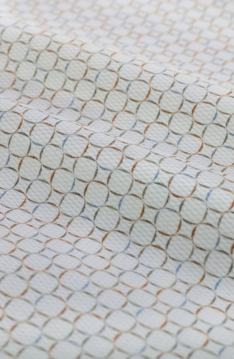 Bugatchi Alvin Shaped Fit Geo Print Button-Up Shirt, Alternate, color, Chalk