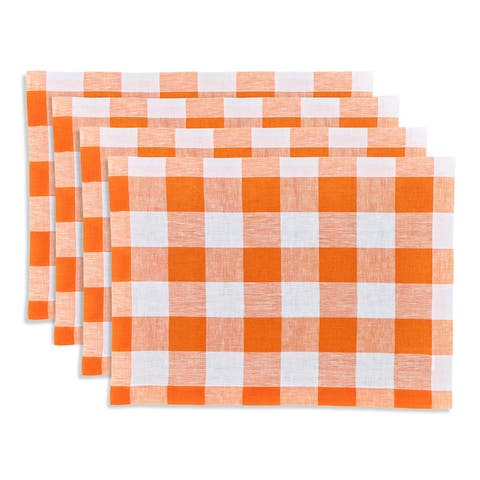 Linen Placemats - Buffalo Check, 14" x 19" Inch
