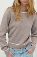 MANGO TEEN Contrast Detail Crewneck Sweater