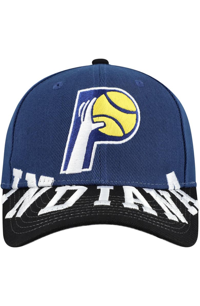 Mitchell & Ness Men's Mitchell & Ness Navy/Black Indiana Pacers Underarch Two-Tone Pro Crown Snapback Hat, Alternate, color, 