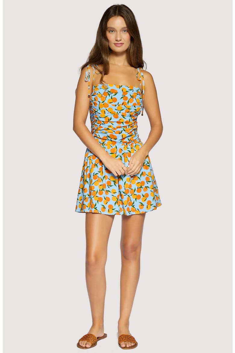 Citrus Soirée Minidress, Alternate, color, BLUE ORANGE