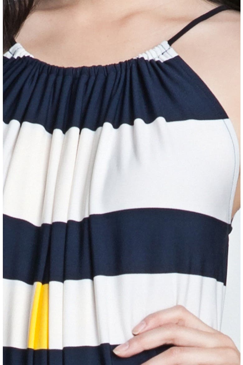 Nautical Stripe Maxi Dress, Alternate, color, NAVY/ YELLOW