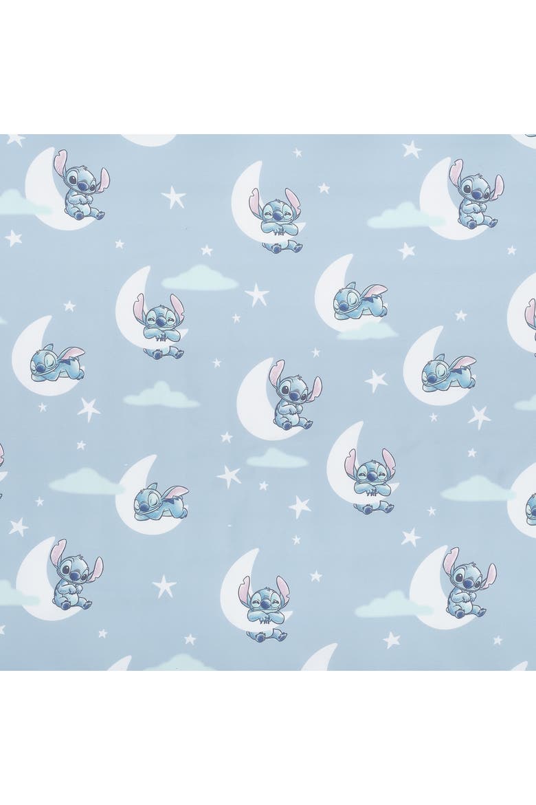 Disney Stitch Soft Microfiber Baby Fitted Crib Sheet, Alternate, color, Blue