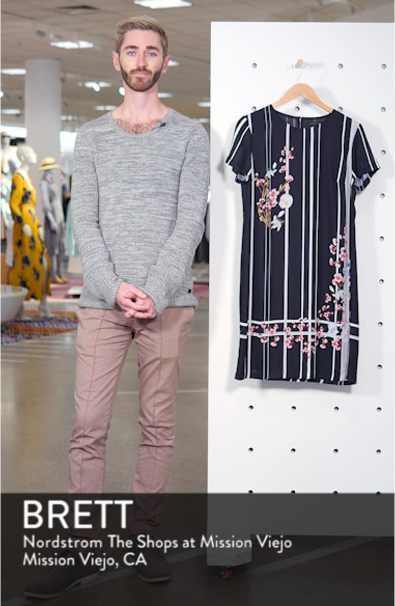 Stripe Floral Shift Dress, sales video thumbnail