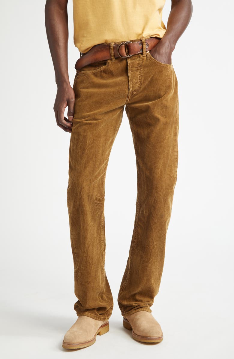 Double RL Slim Fit Cotton Corduroy Bootcut Pants, Main, color, 