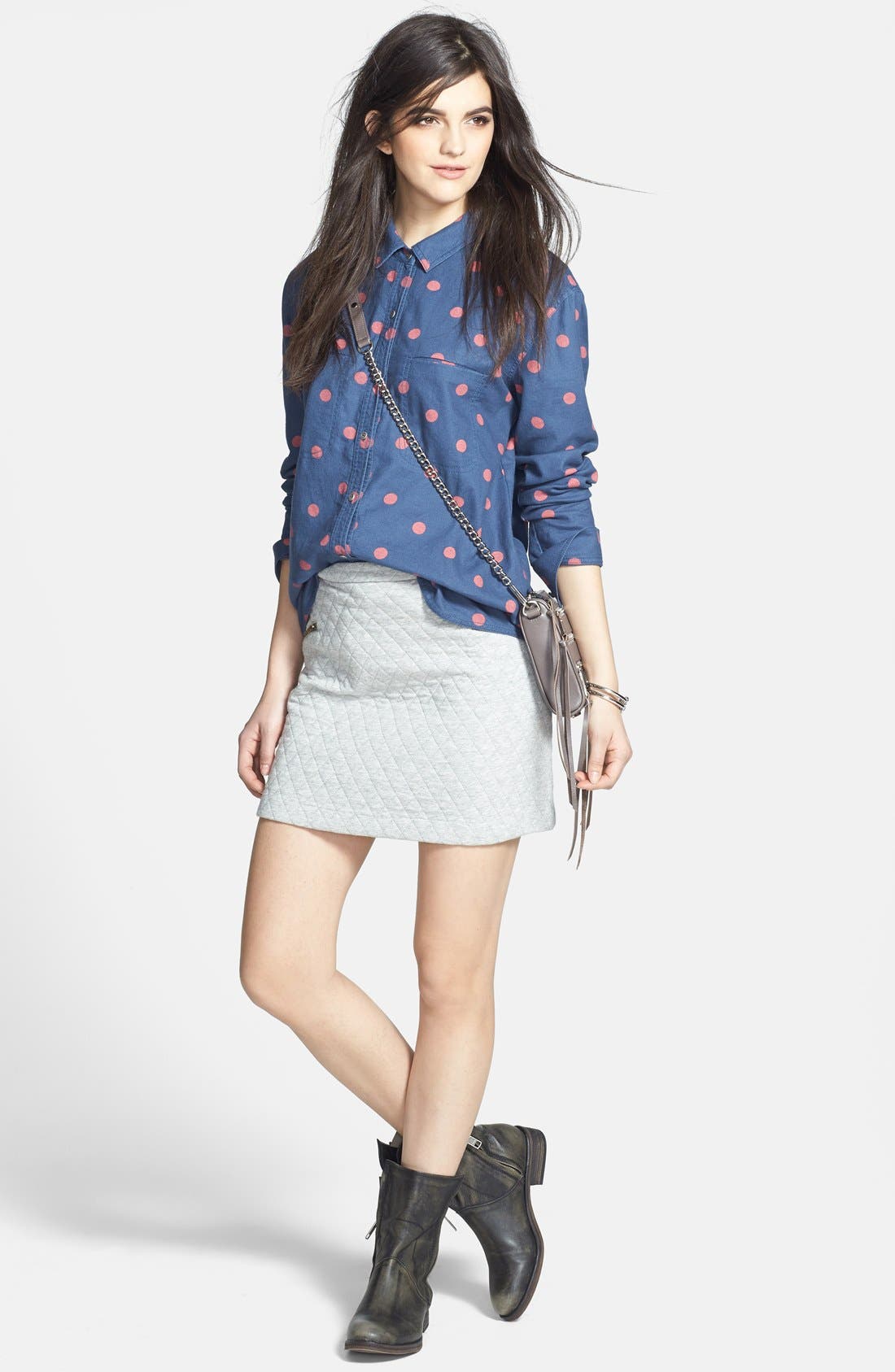 'Mini 5 Zip' Convertible Crossbody Bag, Alternate, color, GREY SLEET