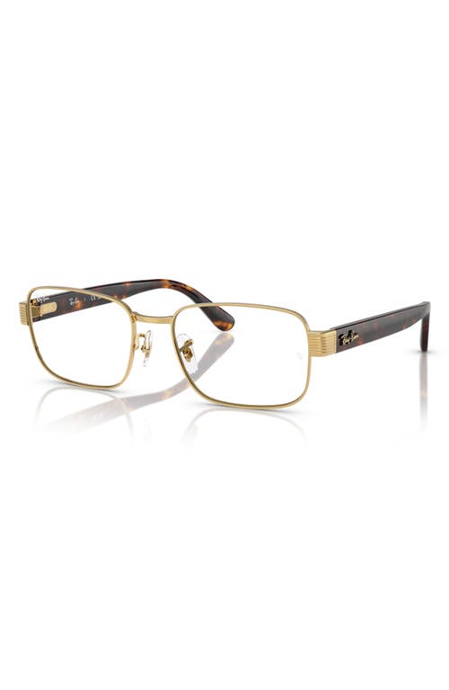 Ray Ban Ray-ban 56mm Pillow Optical Glasses In Gold Flash