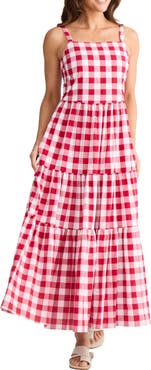 Brave+True Kaylee Check Print Midi Dress