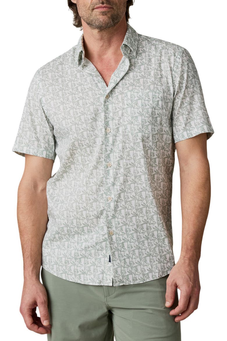 Movement Monterrey Short Sleeve Button-Up Shirt, Main, color, ASPEN GREEN LEAF