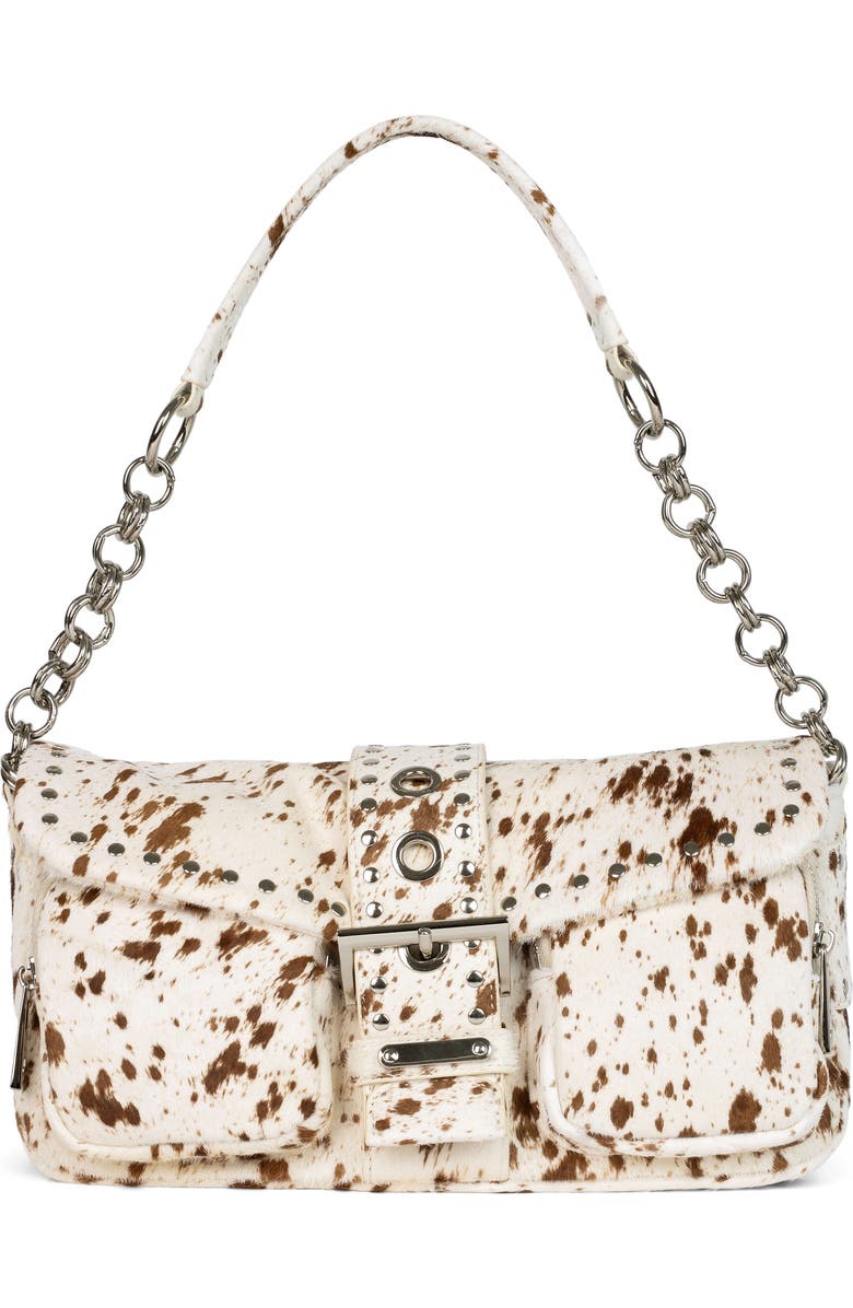 Jeffrey Campbell Night Out Genuin Calf Hair Shoulder Bag, Main, color,