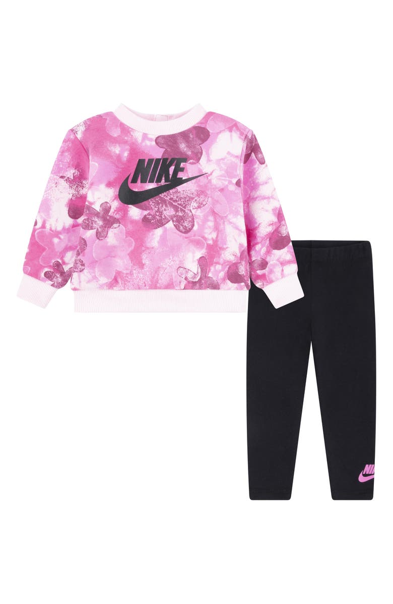 Nike Sci Dye Sweatshirt & Leggings Set, Main, color, 023Black