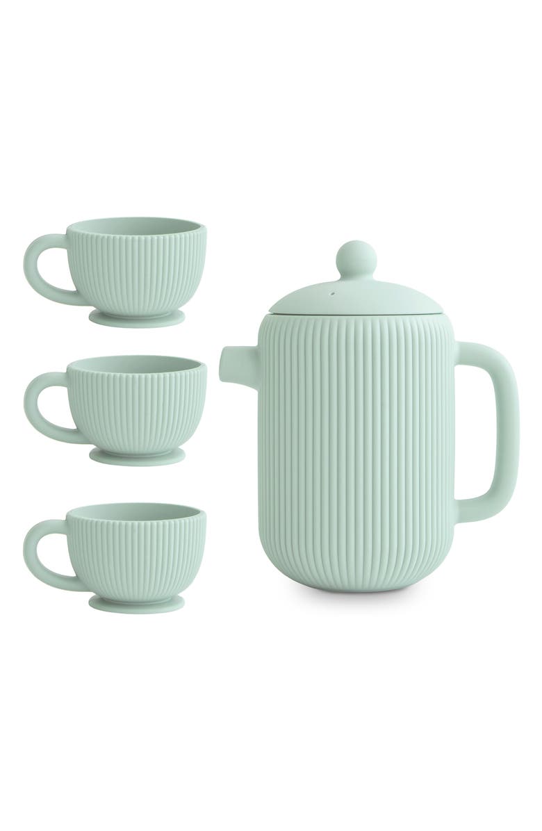 Mushie Kids' Silicone Tea Play Set, Main, color, Green