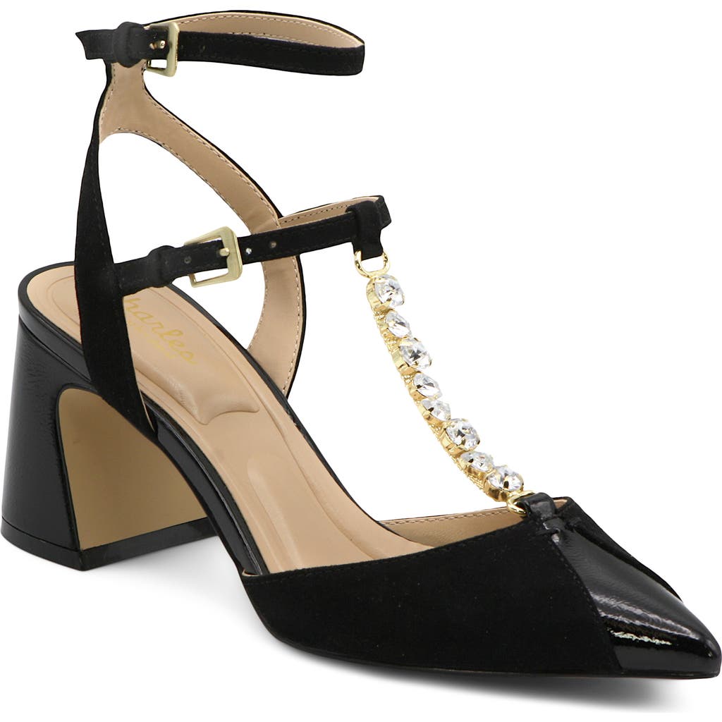 Charles By Charles David Aki Crystal T-strap Pump In Black