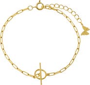 BY ADINA EDEN Textured Toggle Chain Bracelet