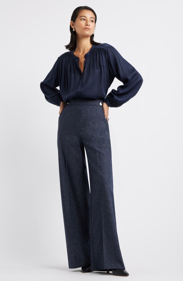 Shirred Satin Shirt