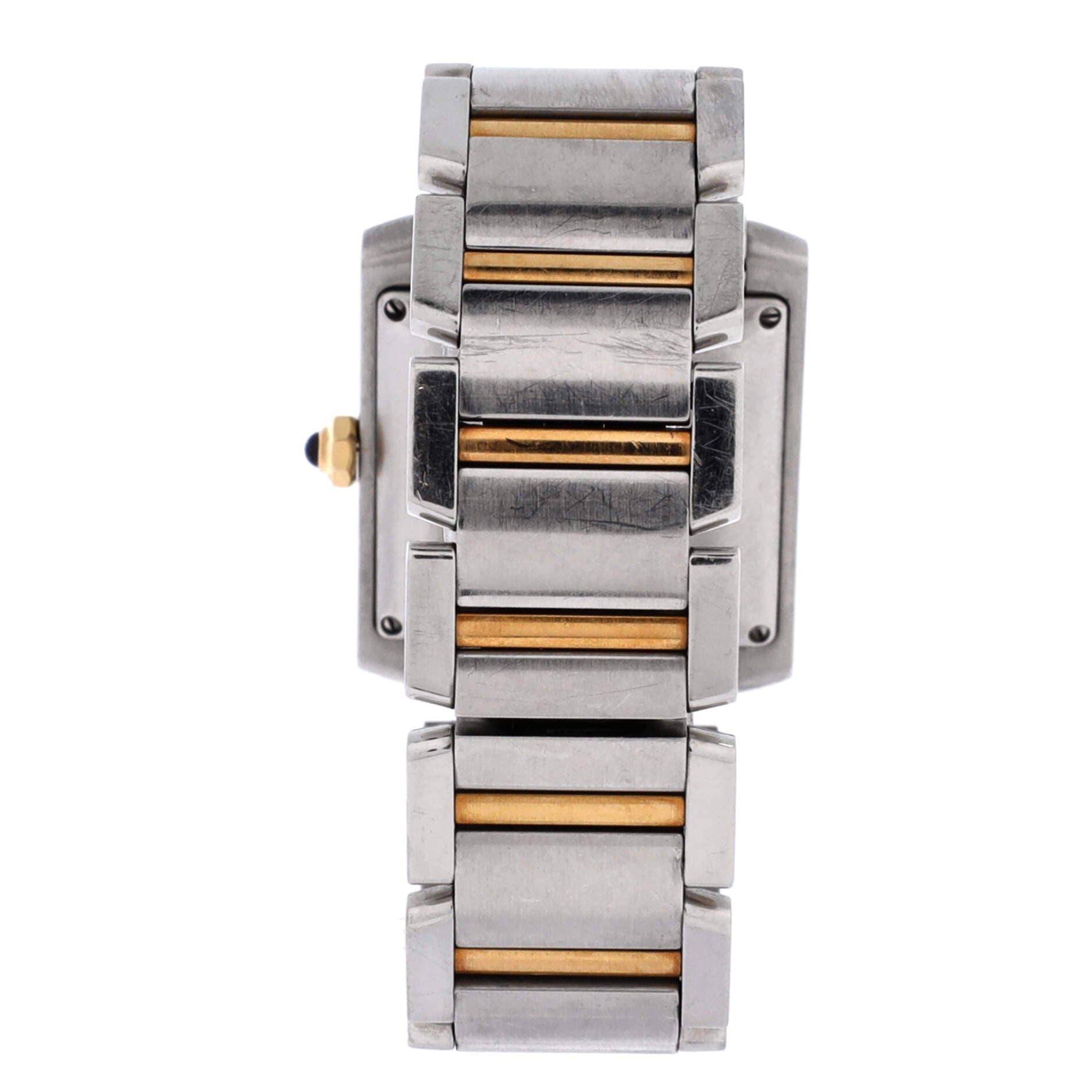 Tank Francaise Automatic Watch Stainless Steel and Yellow Gold 28, Alternate, color, Metallic Silver
