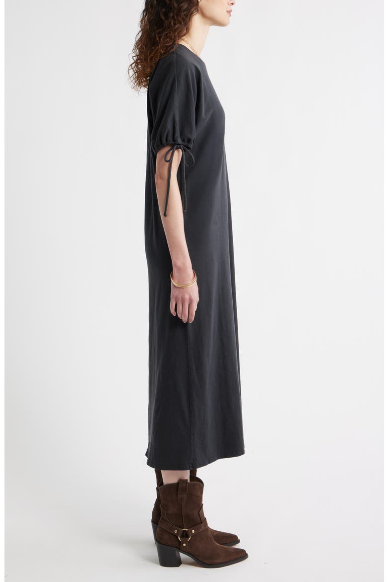 Drawstring Sleeve Knit Dress, Alternate, color, BLACK JET