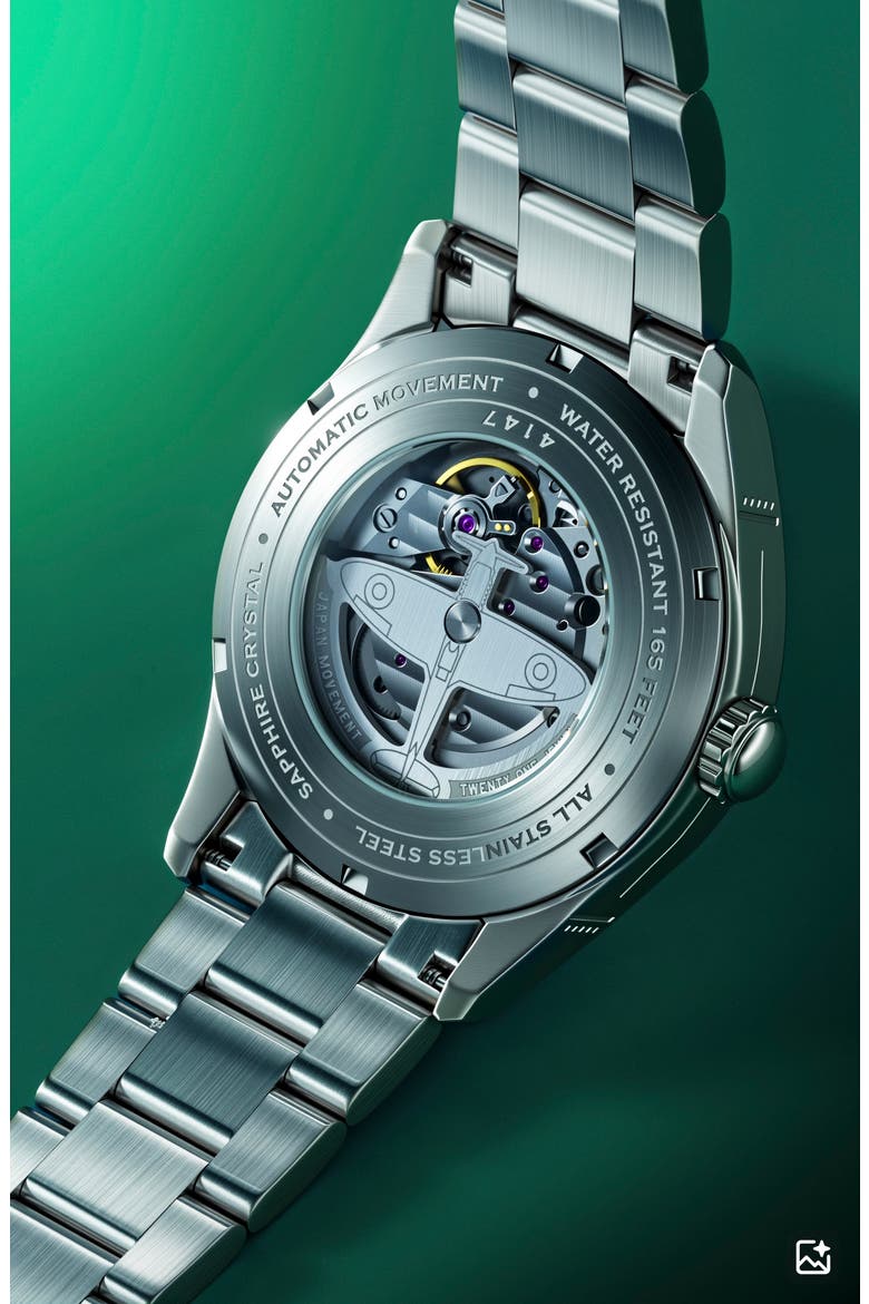 Spitfire Type 300 Automatic Bracelet Watch, 42mm, Alternate, color, GREEN