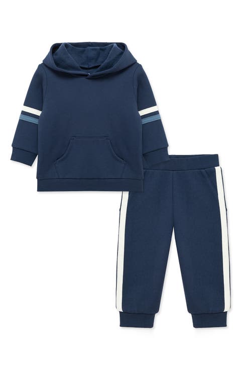 Stripe Sleeve Pullover Hoodie & Pants Set (Baby)
