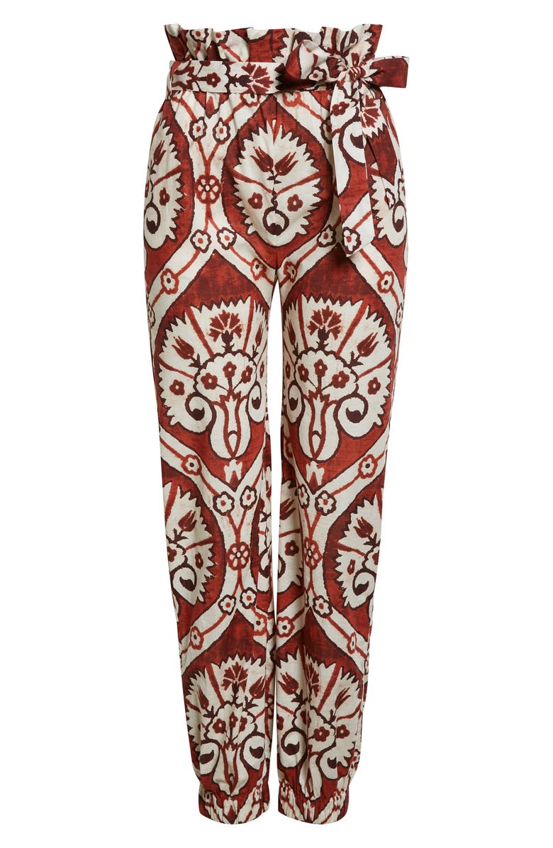 Johanna Ortiz Nomadic Hunting Paperbag Waist Organic Cotton Pants, Alternate, color, 