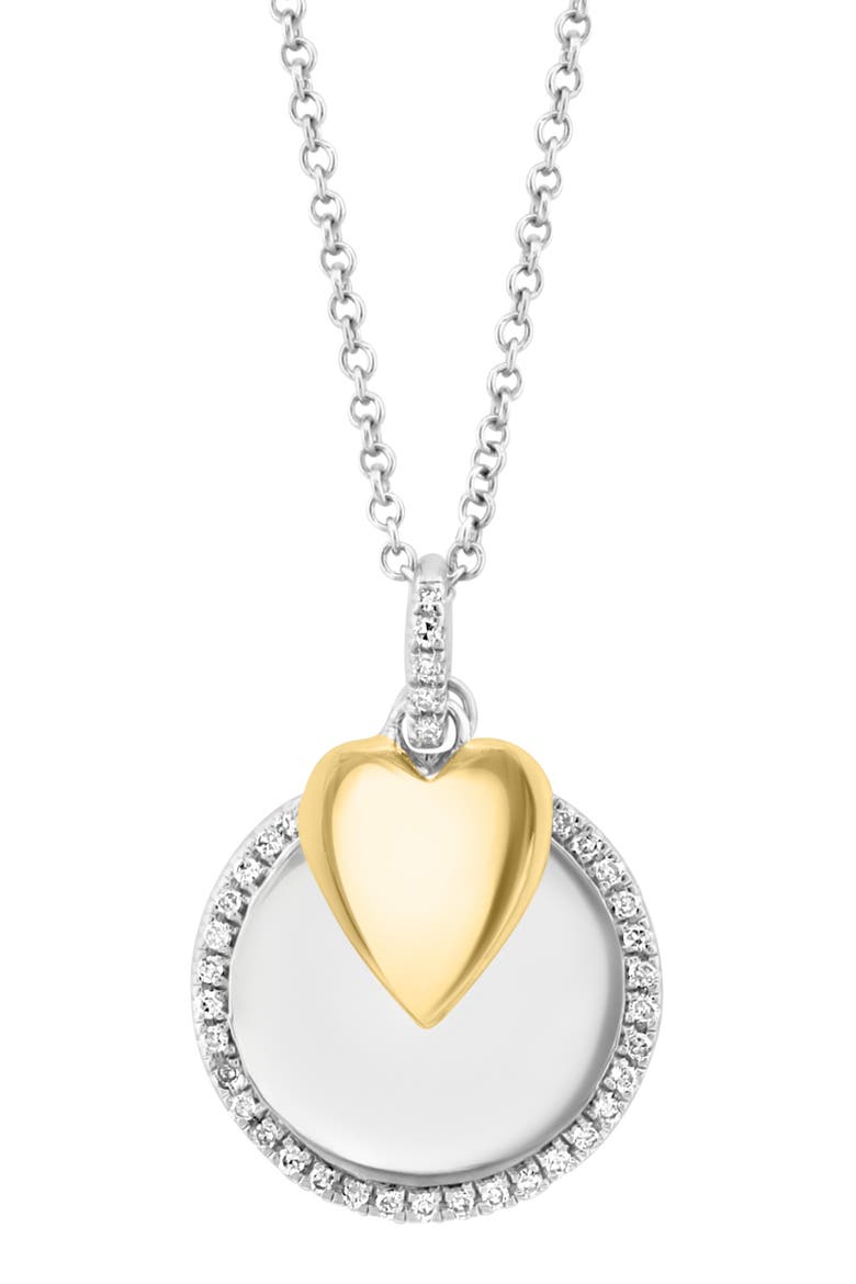 Pavé Diamond Pendant Necklace, Main, color, SILVER
