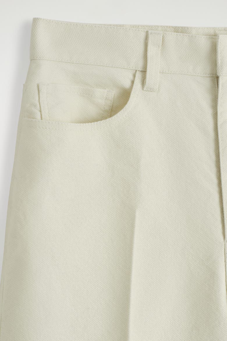 Cotton-Canvas Straight-Leg Pants, Alternate, color, CHALK