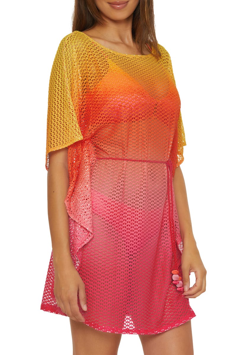 Trina Turk Sun Opal Cover-up Caftan, Alternate, color, Sun