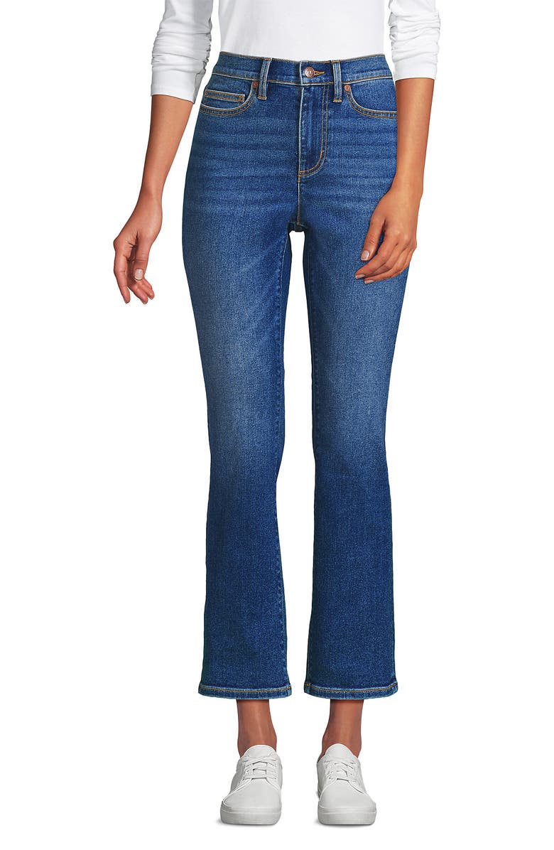 Lands' End Recover Denim High Rise Kick Flare Crop Jeans, Main, color,