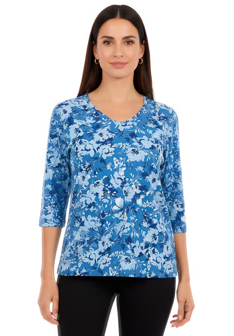 Stretch Cotton V-Neck Tee