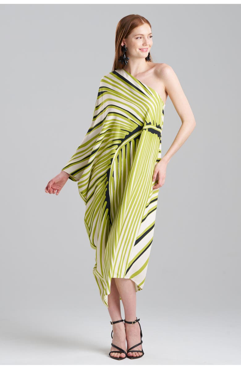 Natori Yoshinoki One Shoulder Cafatn Dress, Alternate, color, Pear