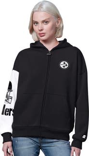 STARTER Women's Starter  Black Pittsburgh Steelers 4th Down Full-Zip Hoodie