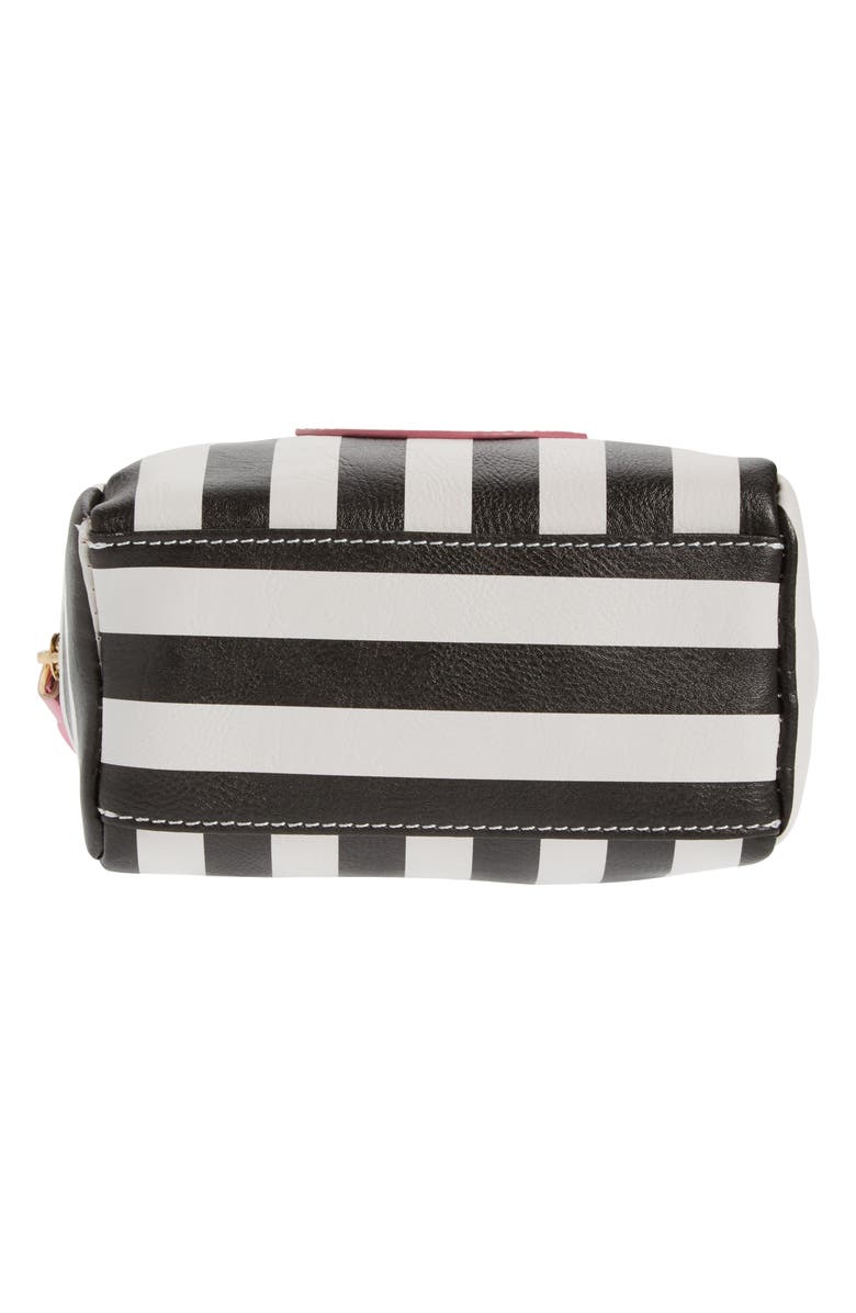 OMG Accessories OMG Metallic Lip Stripe Cosmetics Bag, Alternate, color,