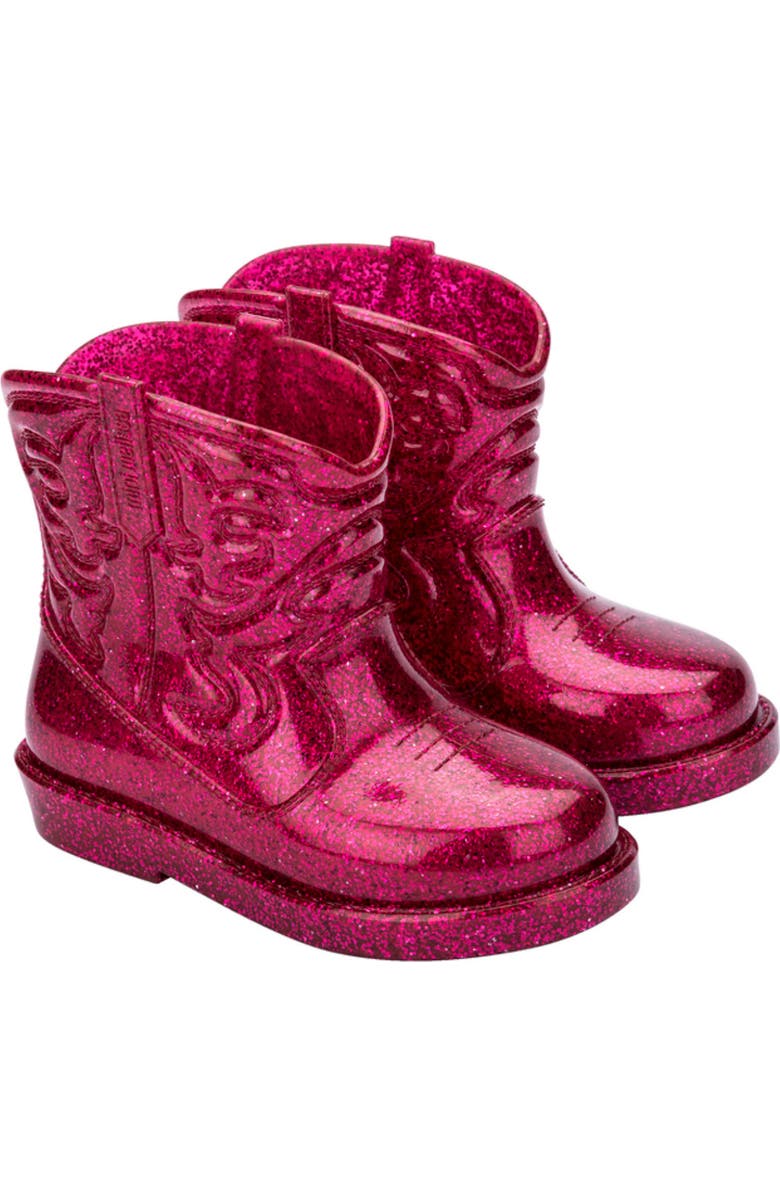 Mini Melissa Kids' Texas Western Boot, Main, color, Glitter Pink