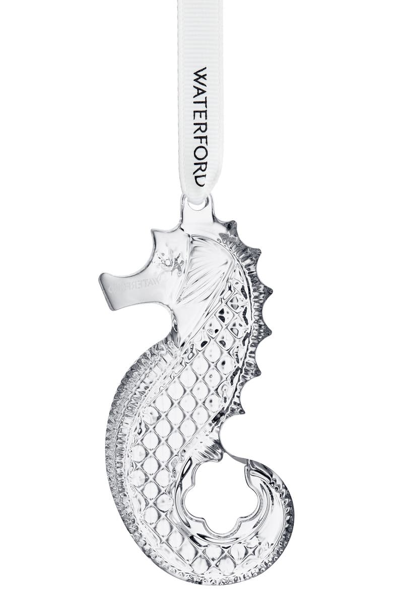 Waterford Seahorse Crystal Ornament, Main, color,