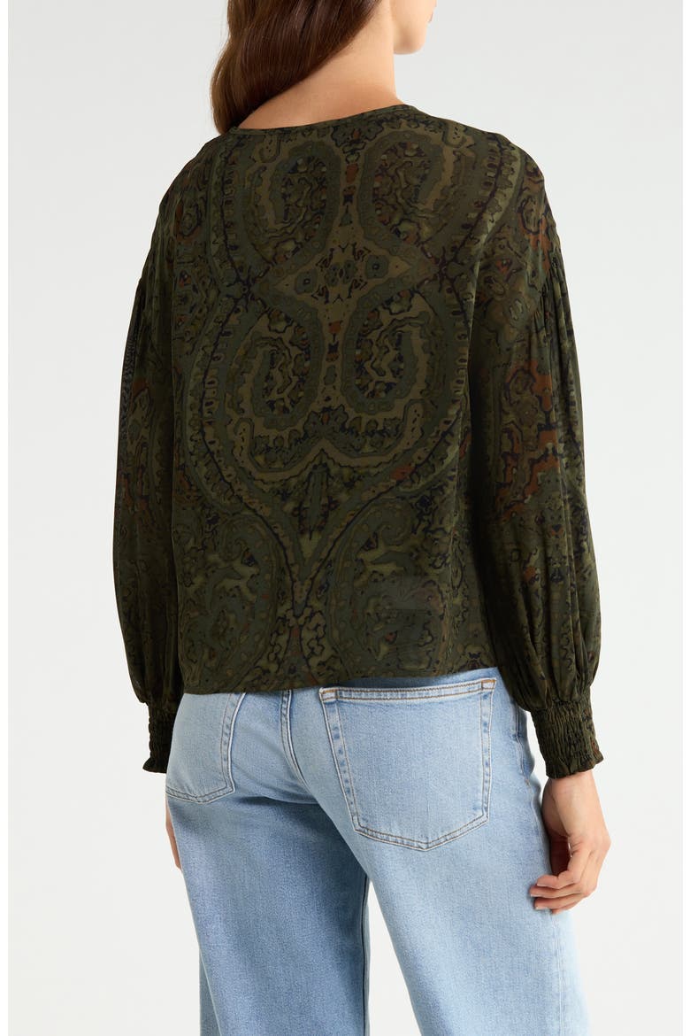 The Moment Print Top, Alternate, color, MIDNIGHT MOSS GREEN
