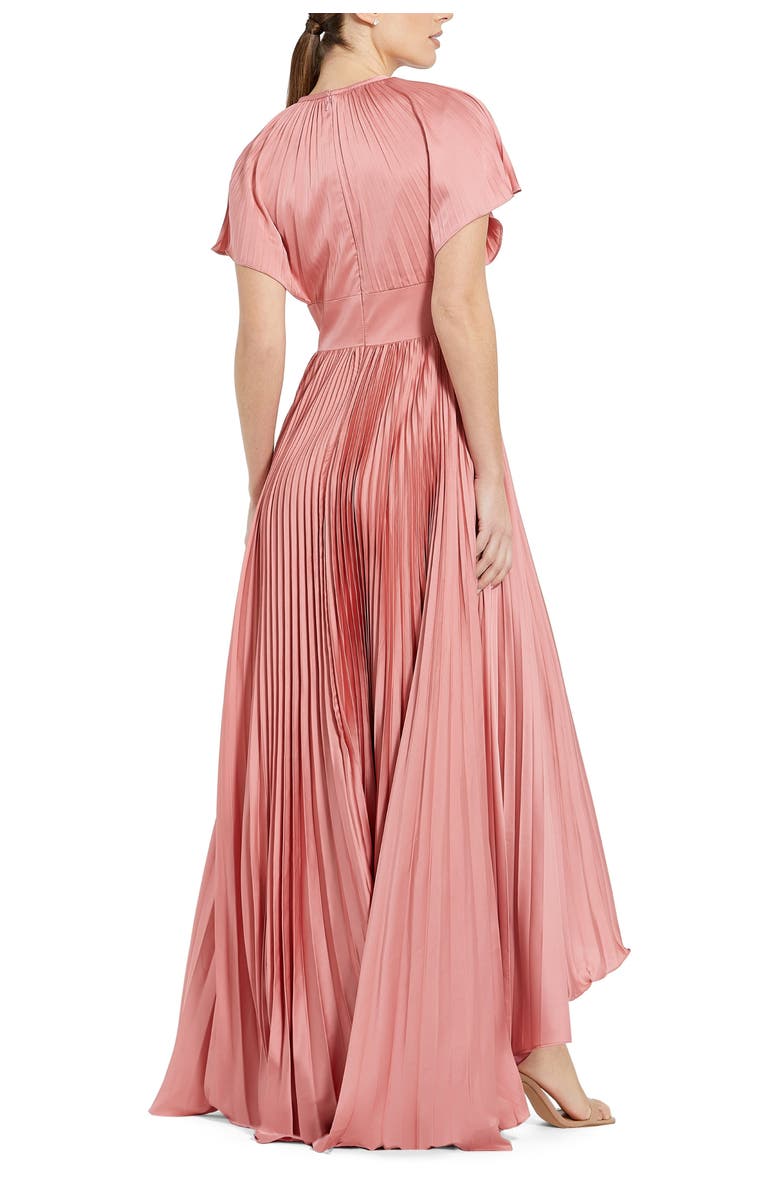 Mac Duggal Front Cutout Pleated High Low Dress, Alternate, color, Dusty Rose