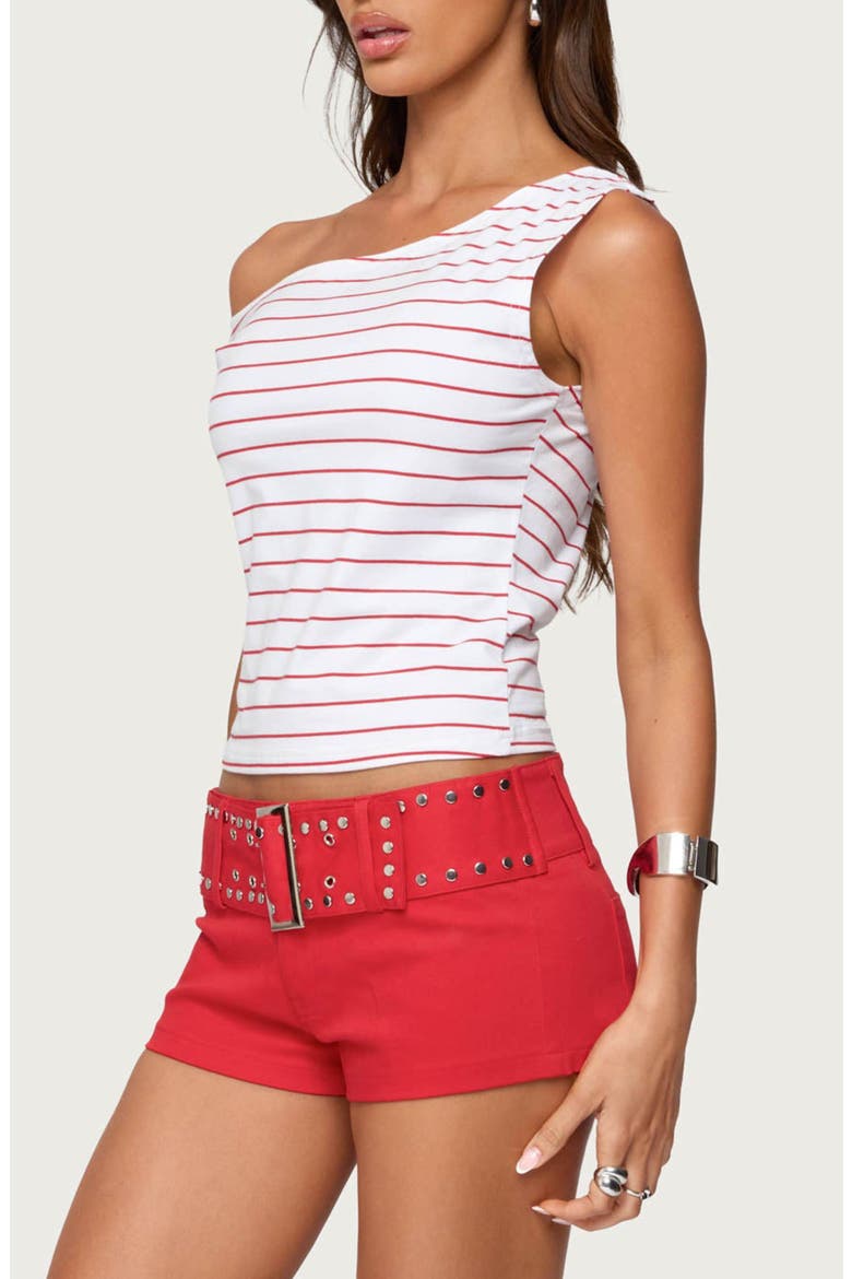 Keryn Stripe Asymmetric Top, Alternate, color, RED-AND-WHITE