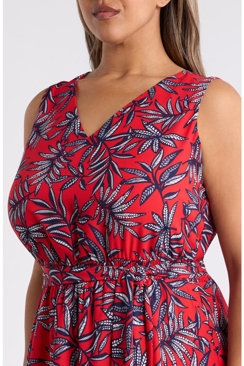 Leaf Print Sleeveless Maxi Dress, Alternate, color, ROGUE MULTI