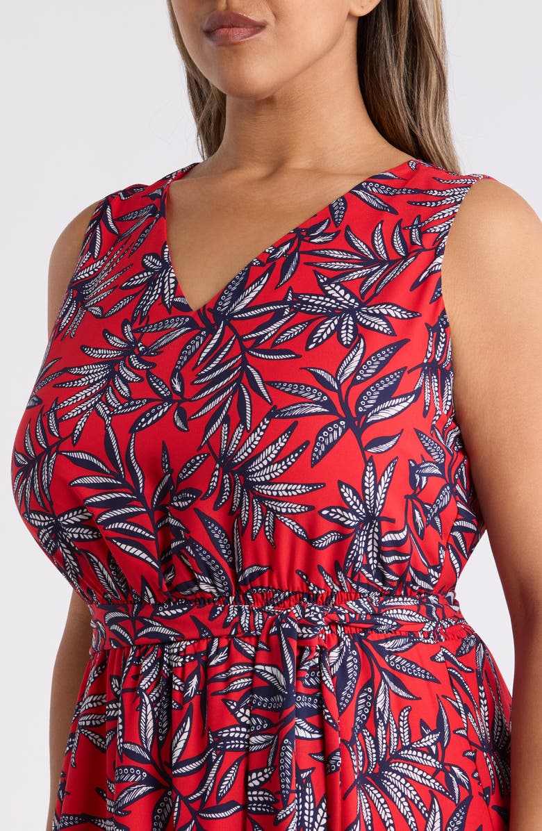 Jones New York Leaf Print Sleeveless Maxi Dress, Alternate, color, Rogue Multi