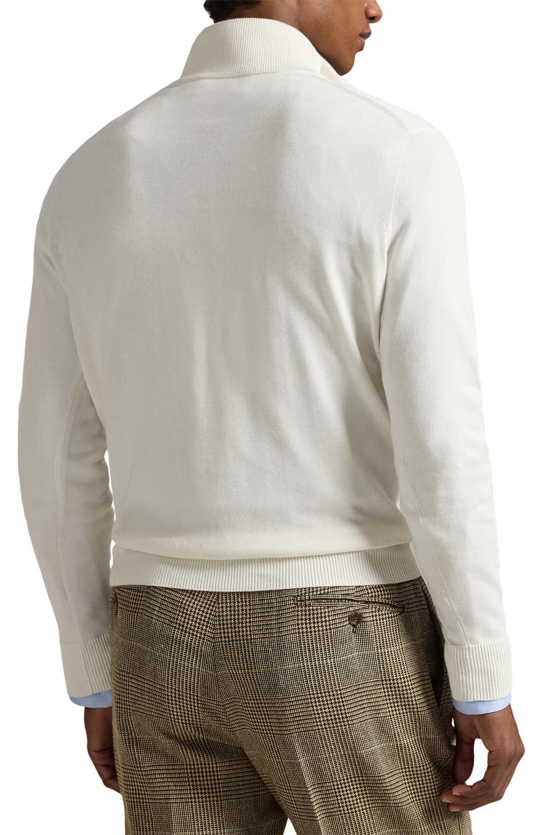 Quarter Zip Cotton Sweater, Alternate, color, WHITE