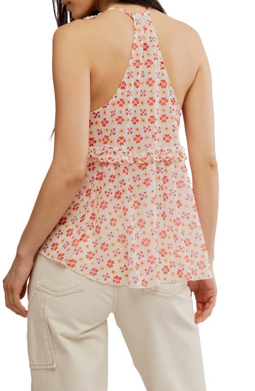 Free People Fearless Ruffle Racerback Tank Top In Multi