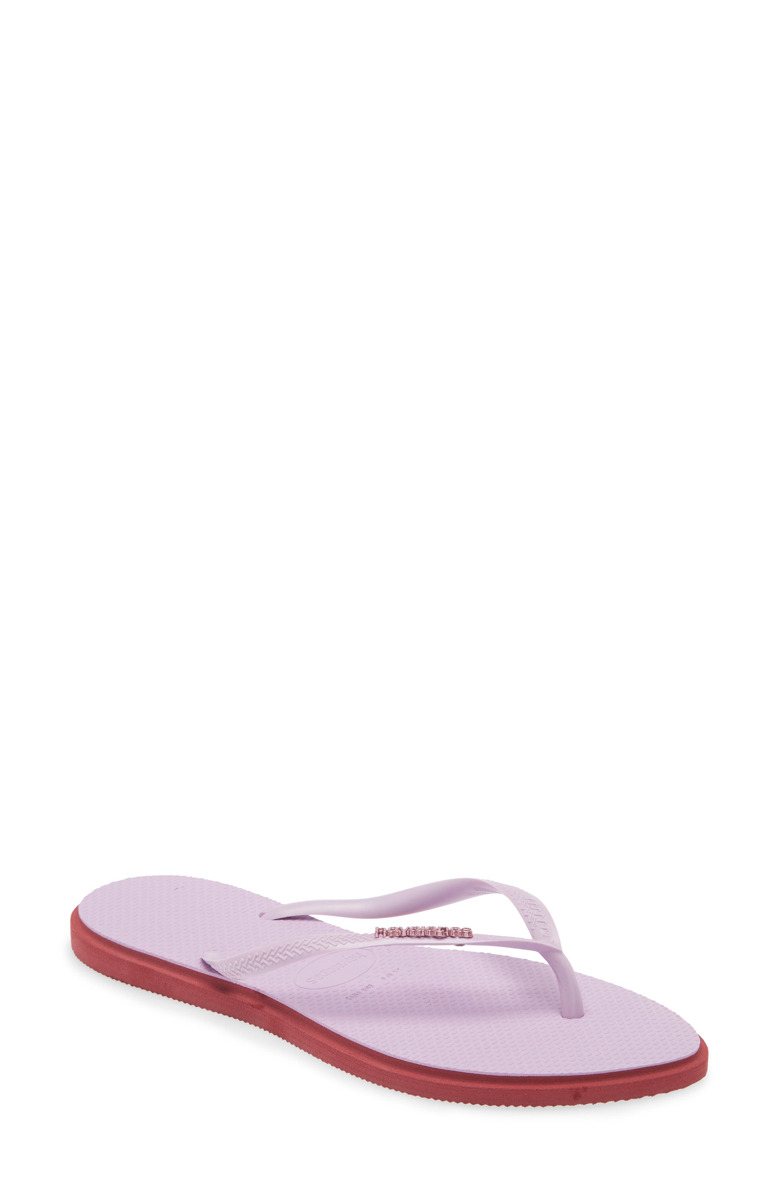 Havaianas Slim Pointed Toe Flip Flop, Main, color, Amaranth