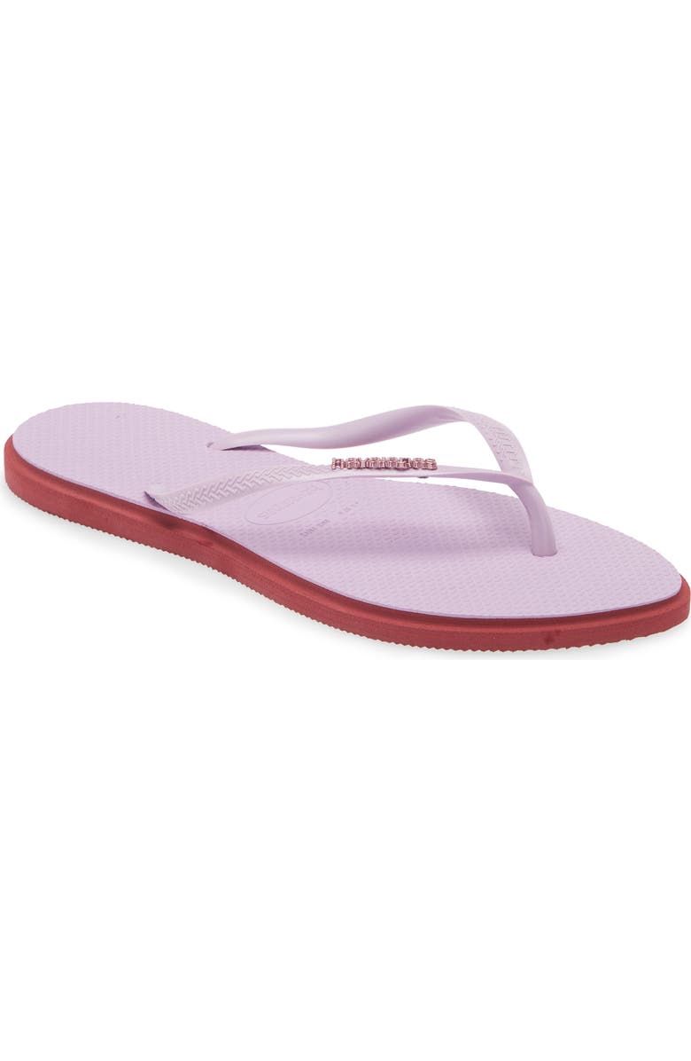 Havaianas Slim Pointed Toe Flip Flop, Main, color, Amaranth