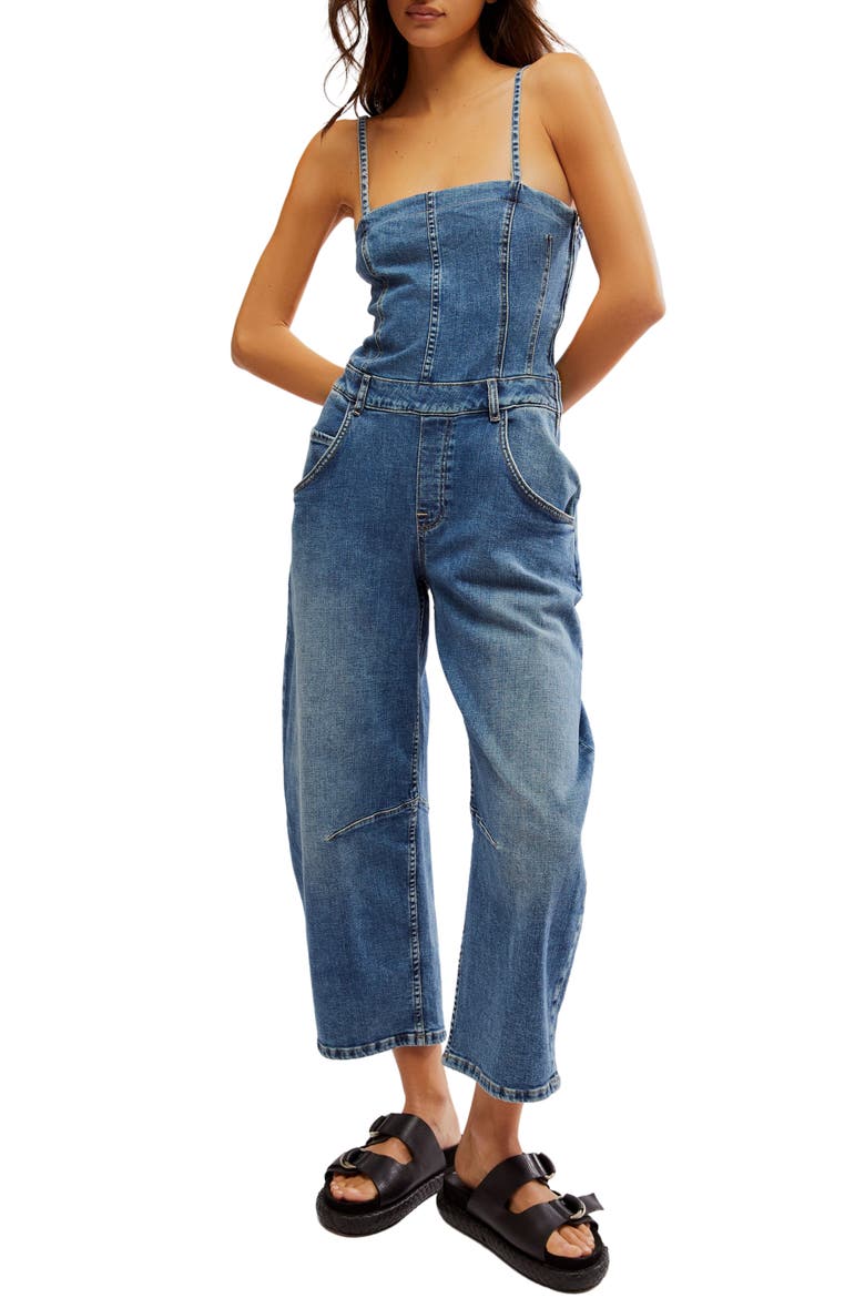 Je Suis Pret Barrel Leg Jumpsuit, Alternate, color, PETIT BLUE