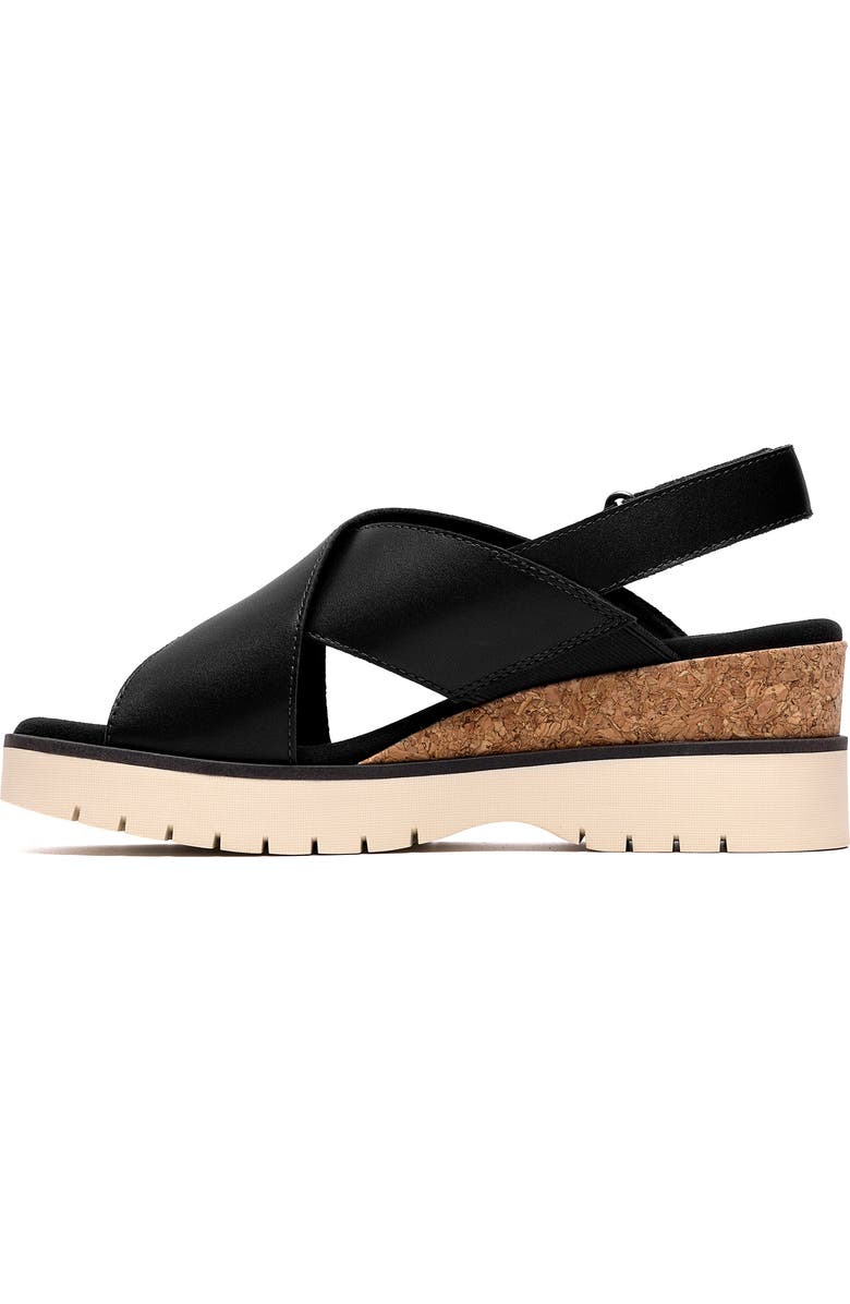 Clarks<sup>®</sup> Diaz Cross Strap Wedge Sandal, Alternate, color, Black Leather